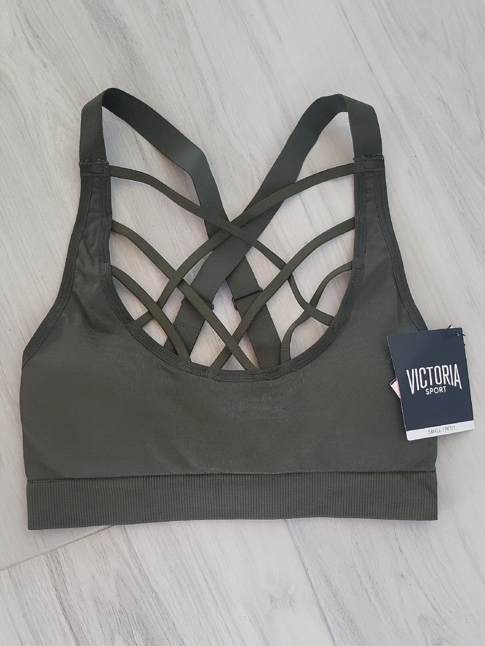 Victoria Sport Olive Green Strappy Back Sports Bra